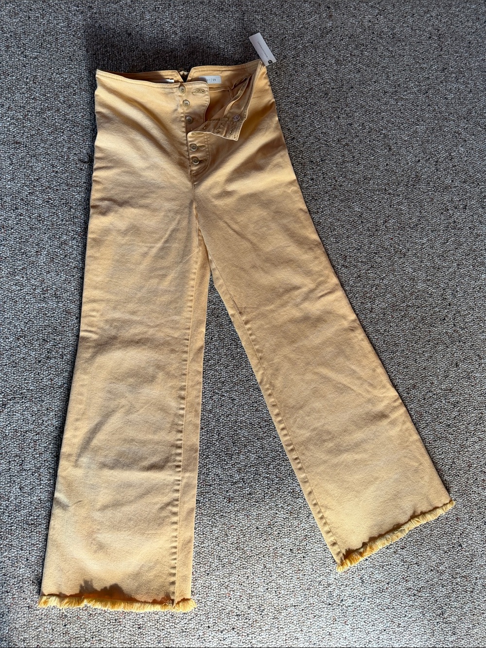 Anthropologie High-Waist Yellow Wide-Leg Jeans